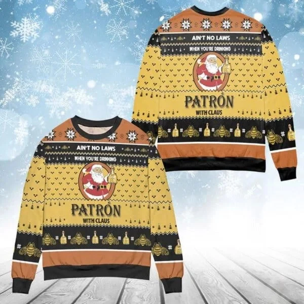 Drinking Tequila Pattern Santa Claus Ugly Sweater