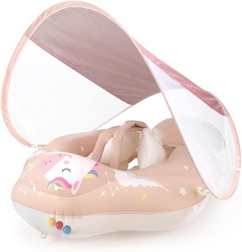 Kids Inflatable Float Ring Baby Infant Seat Boat Sunshade Canopy Swimming Pool - Picture 10 of 10