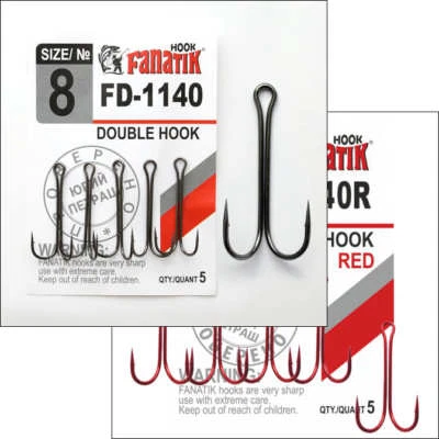 FANATIK Angel Doppelhaken FD-1140 DOUBLE Gummiköder Silikonköder fishing hook