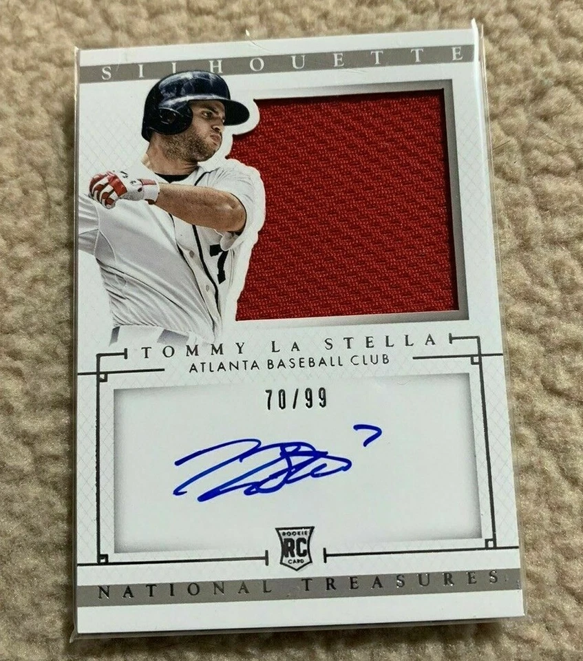 2014 National Treasures Silhouette #70/99 Tommy La Stella #31 Rookie Auto RC - Image 3 of 4
