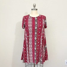 SHOW ME YOUR MUMU Nicks Mi Amor Mini Dress Womens Sz S Red Aztec Print Babydoll
