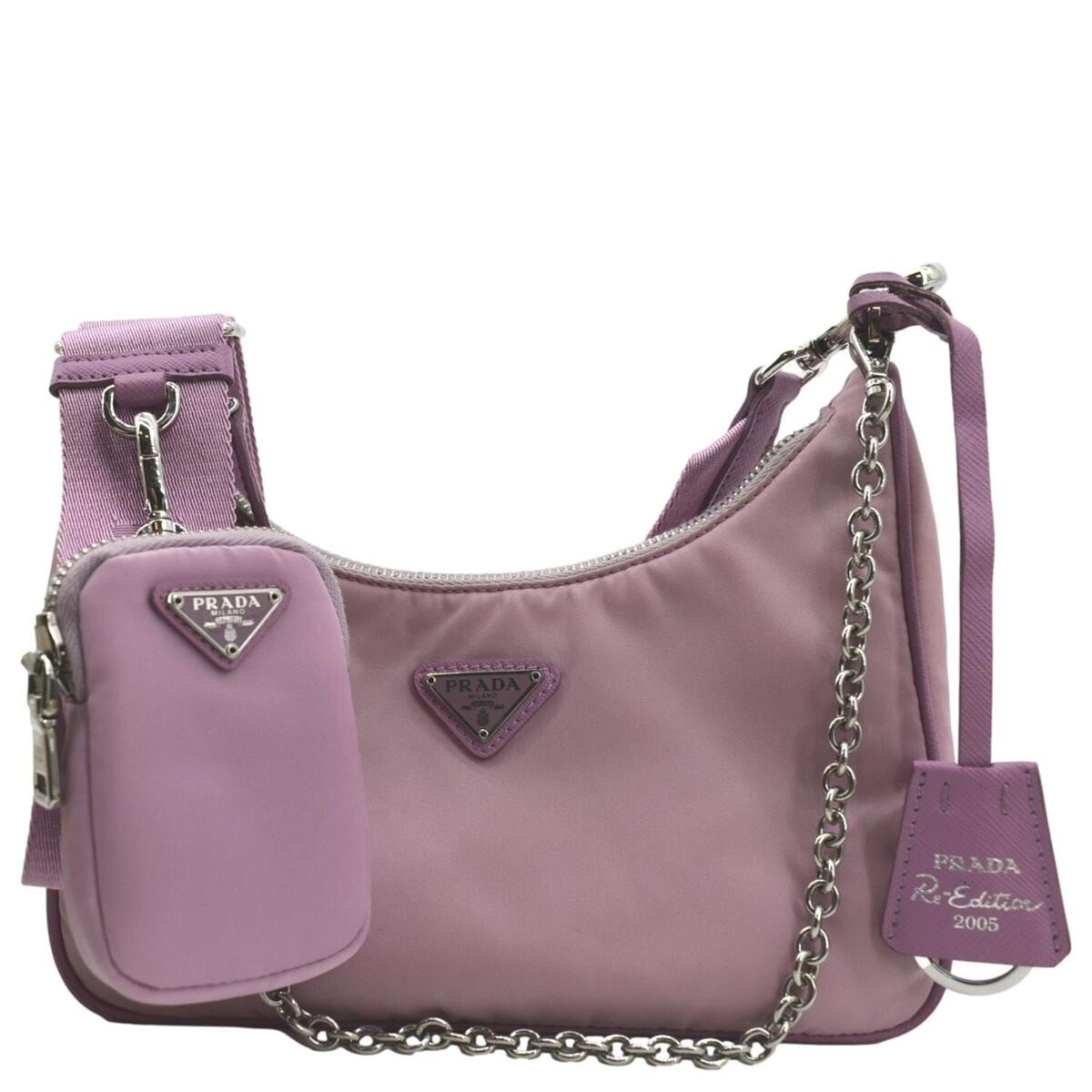 Prada Pink Tessuto Nylon 2005 Re-Edition Shoulder Bag 1BH204