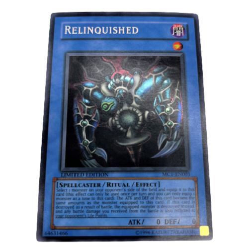 relinquish yugioh card Yugioh Relinquished Card MC1-EN003 Limited Edition Foil Card Secret Rare
