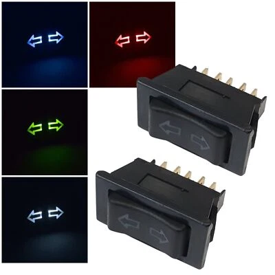 NONAME 2 Stück KFZ Fensterheber-Schalter Taster 12V 10A Led beleuchtet Universal 5 Pin