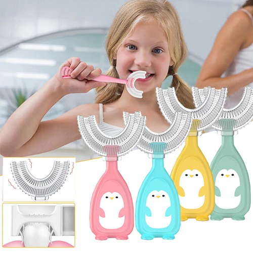 Children U-shaped Toothbrush Baby Kids Silicone Brush Head 360° Teeth Cleaning - Picture 2 of 16