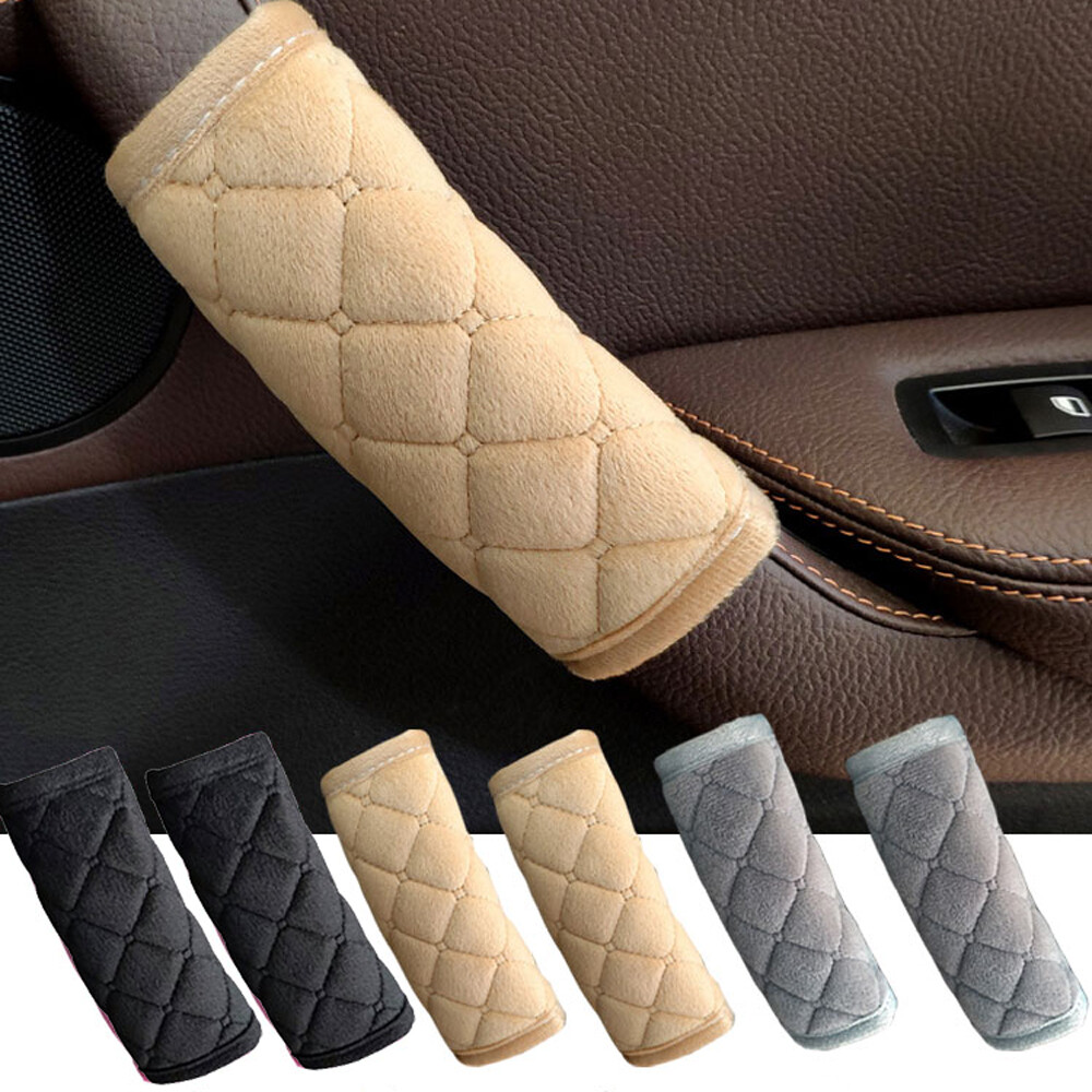 2 Pair Car Door Handle Cover Soft Plush Armrest Interior Handrail Protector
