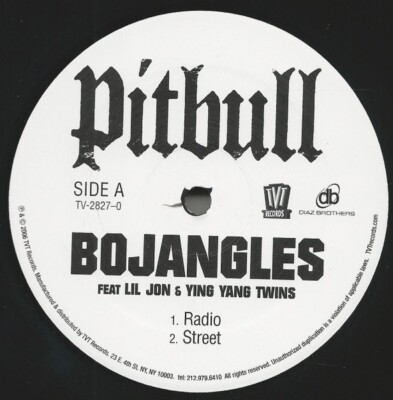 Pitbull Feat. Lil Jon*, Ying Yang Twins   Bojangles (Remix) VINYL 12''
