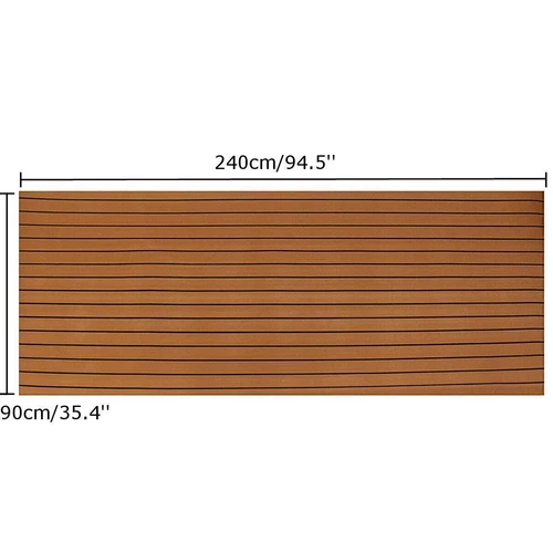 EVA Foam Mat Marine Carpet Yacht Boat Decking Teak Flooring Light Brown 240×90cm - Picture 15 of 22