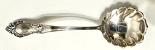 ANTIQUE MECHANICS STERLING CO. STERLING SILVER BERRY BON BON SPOON 5.75" LONG