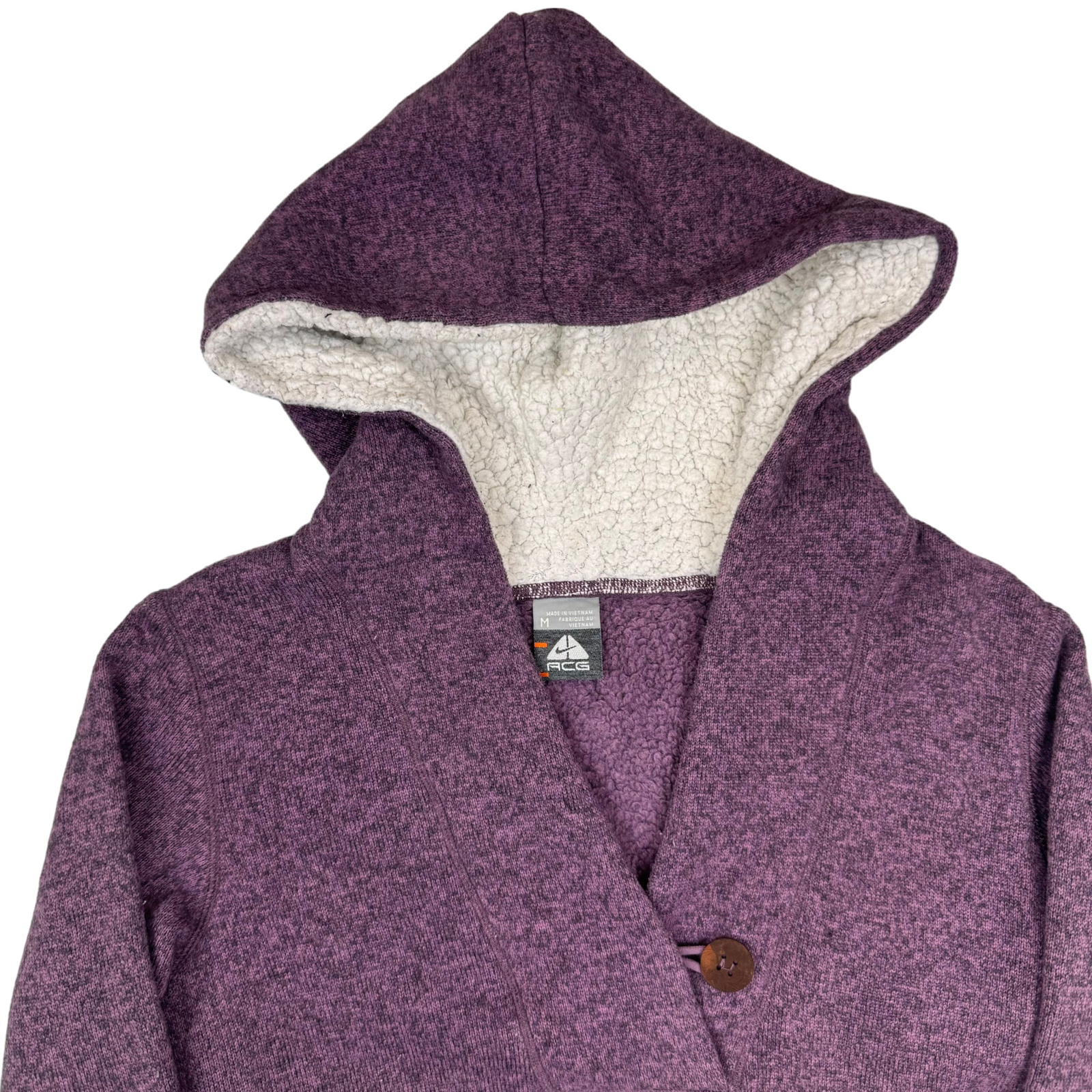 Nike ACG Women's Medium Burgundy Fleece Lined Hoodie Sweatshirt image 3