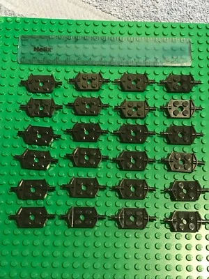 LEGO 24 x Sets of Technic Wheel Axle Units / Black Axle Plate - Vehicle or Train