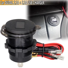Dual USB-Charger Socket Power Adapter Outlet For Car Boat Motorcycle Van 4.2A
