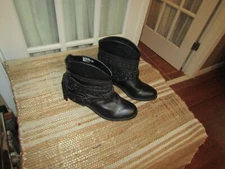Not Rated Heeled Ankle Boots Womens Sz 9 B Black Strappy Booties