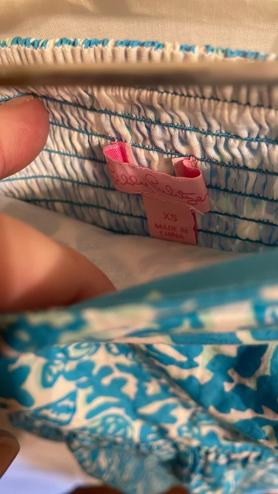 Lilly Pulitzer Blue White Sea Life Motif Dress Girls / Teens Sz XS Dressy - Image 2 of 4