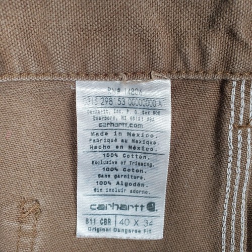 Carhartt Washed Duck Work Loose Fit Pants Mens 40x34 (Fits 40x32) Brown Dungaree - Picture 8 of 12
