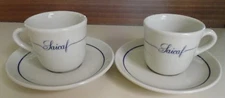 Set of 2 porcelain SAICAF Espresso Coffee Cup & Saucer Set IPA Italy