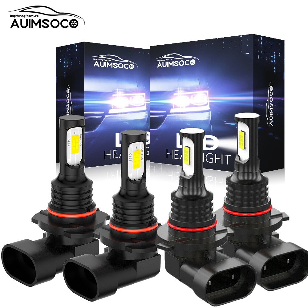 9005 9006 LED Headlight Bulbs Combo Kit 6000K Super Bright