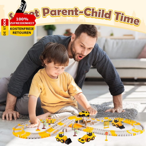 Spielzeug Kinder Geschenk Ab 3 4 5 6 + Jahre Junge Rennbahn Autorennbahn Bagger - Bild 3 von 8