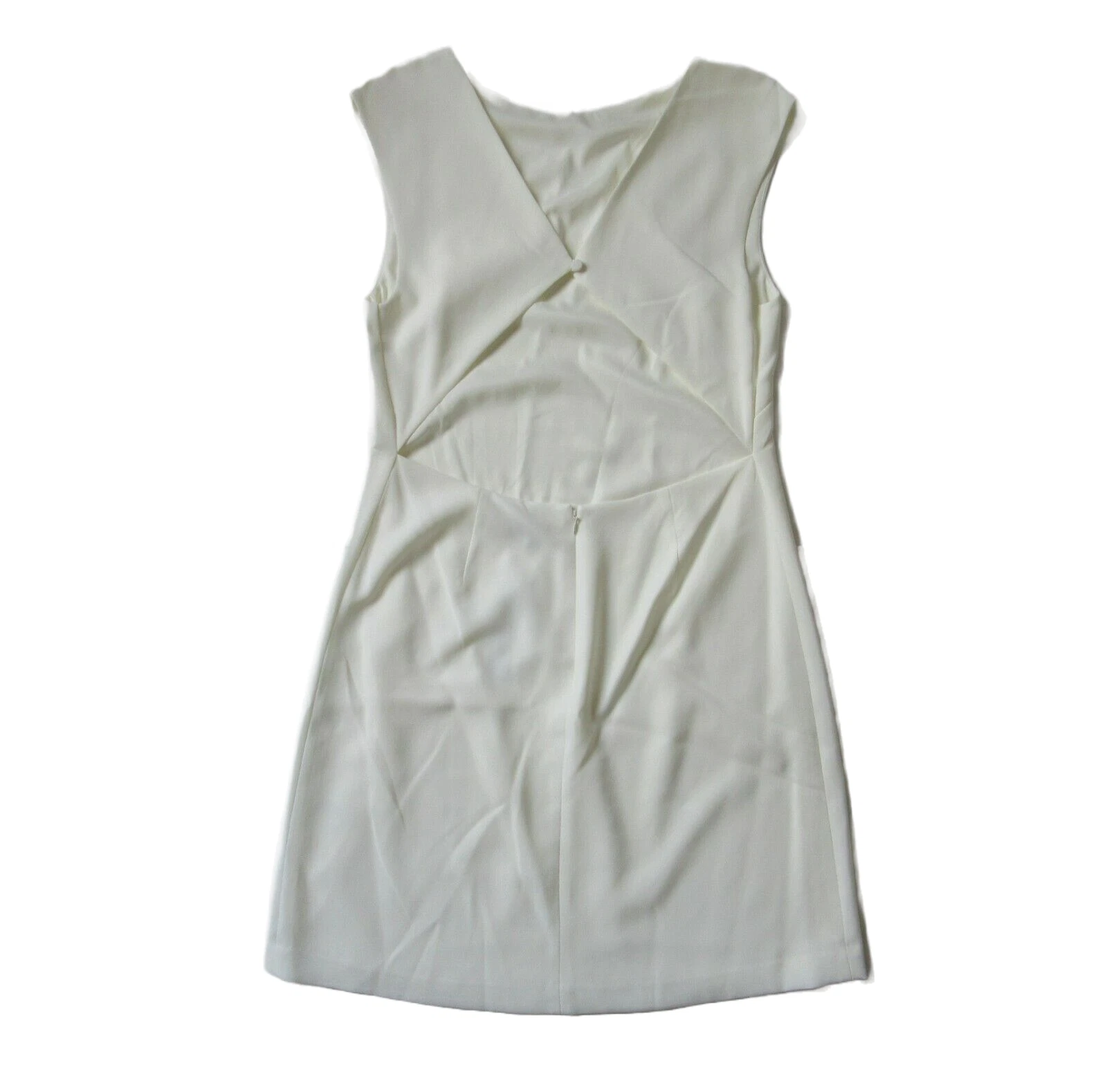 OFF WHITE Abito tubino nuovo con etichette Theory Mystra in crepe ammiraglio bianco sporco schiena aperta 12 $335