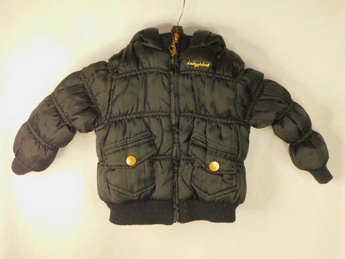 【激レア】 baby phat ダウンジャケット　ブラック　ファー付 Baby Phat Girls Toddler Black Puffer Jacket Full Zip Size 2T