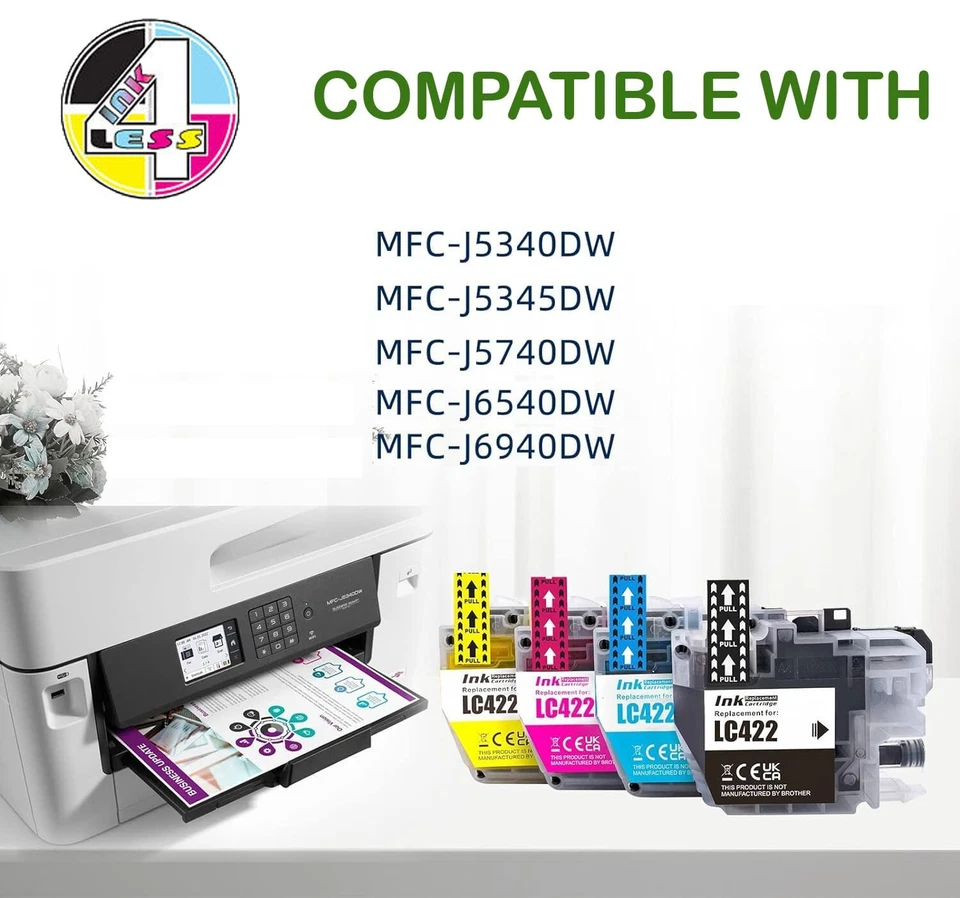 LC422 Ink Cartridges for Brother MFC-J5340DW MFC-J5345DW MFC-J5740DW NON-OEM - Image 2 of 4