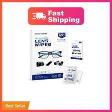 120 Count Lens Wipes for Eyeglasses, Eye Glasses Cleaner Wipes for Screens  ...