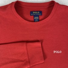 Polo Ralph Lauren Sleepwear Pajama Shirt Mens Large Red Long Sleeve Waffle Knit