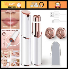 Painless Electric Facial Hair Remover for Women - Rechargeable, LED Light, Upper