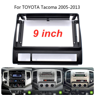 2DIN 9'' inches for 05-13 Toyota Tacoma Dash Stereo Radio Fascia Panel Frame Trim