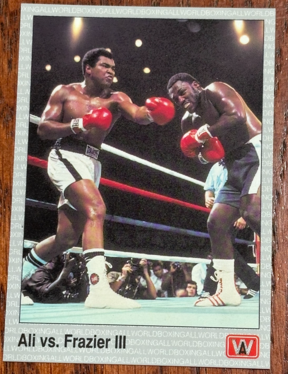1991 ALL WORLD SPORTS BOXING MUHAMMAD ALI VS FRAZIER III CARD #148