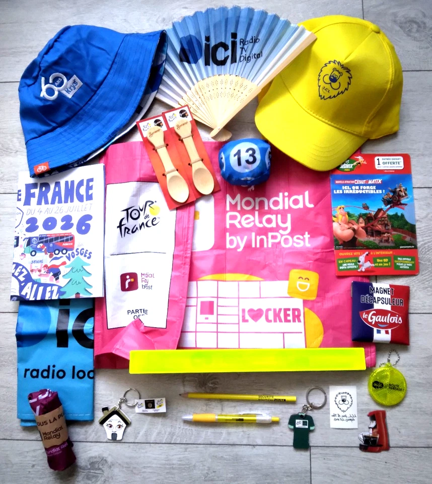 Lot 20 objets NEUF caravane Tour de France 2026 porte clef goodies bob casquette - Photo 1/1