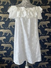 BNWT Ladies White Broderie Anglaise Floozie Summer Bikini Cover Up Dress M