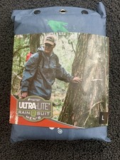 Frogg Toggs Mens Rain Suit Ultra-Lite2 Blue Large NWT Waterproof Packable Jacket