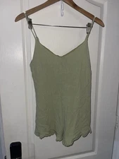 Kendall & Kylie Green Linen Blend Romper Size Small