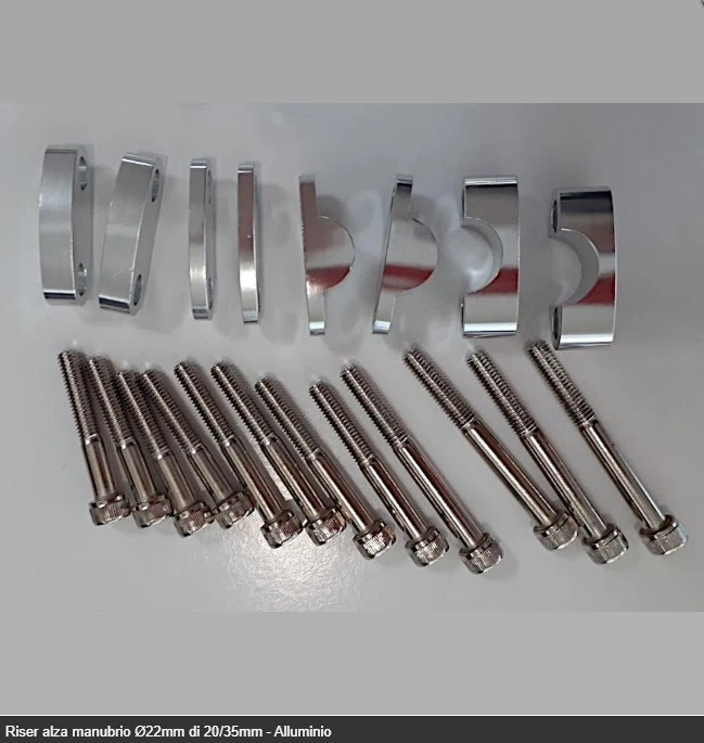Riser alza manubrio Ø22mm di 20/35mm - Alluminio alta qualità - Immagine 4 di 4