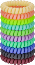 Spiral Hair Ties, 10 Pcs Traceless Phone Cord Bracelet Plastic Coil Ponytail Hol