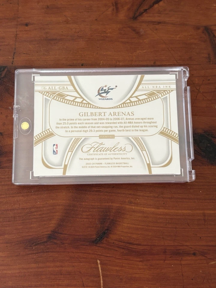 2023-24 Panini Flawless Gilbert Arenas All-NBA Ink /25 - Image 2 of 2