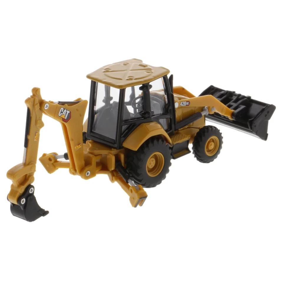 Caterpillar CAT 420 XE Backhoe Loader w/ Attachments 1/64 Scale Diecast Model - Image 4 of 4