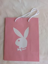 Playboy Vintage Pink White Bunny Rabbit Paper Gift Bag 2005 Glossy 8x10x4"