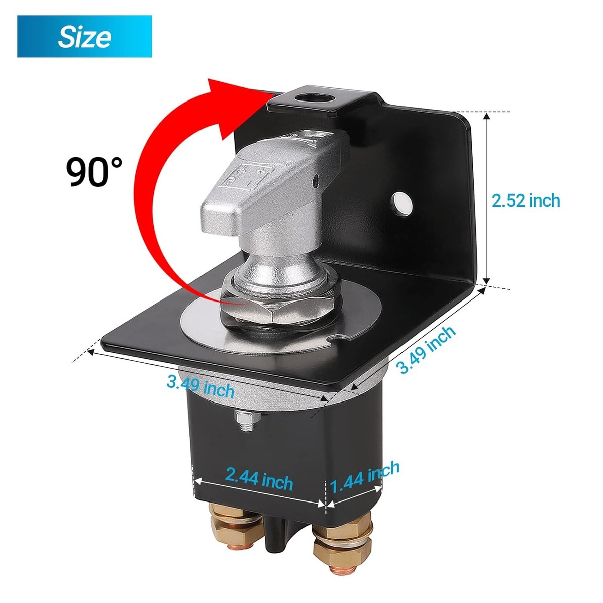 12V-36V Battery Isolator Spurtar 500A Battery Disconnect Switch - 12V-36V Power Cut Off Isolator With Lock-Out Plate 12V Power Cut Off - Foto 8