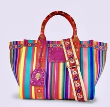 NWT Kurt Geiger Southbank Ziptop Tote Top handles &Strap Vibrant Incl Dust Bag