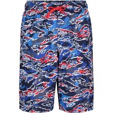 Under Armour Hyper Camo Victory Blue Mash Volley Swim Shorts Boys Youth Medium N