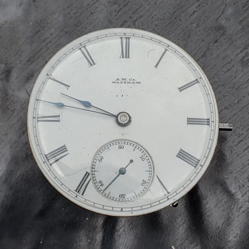 WALTHAM P.S. Bartlett 18s 11J Pocket Watch Movement 1880 Antique Parts Repair