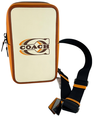 COACH / ウエストバッグ/CE529/レザー/ORN/ロゴ// COACH CE529 Sullivan Pack Beige Orange Leather Men's Crossbody Bag