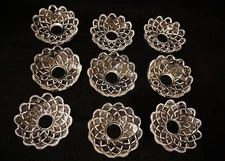 Baccarat Crystal Chandelier Bobeches Signed Set of 9