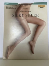 East 5th Sheer Silky Sheer Caress Satiny Control Top Pantyhose Size Q Short NEW