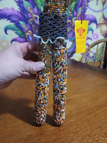 Monkeybiz Beaded Handmade African Art Figure Sculpture from South Africa - Picture 6 of 9