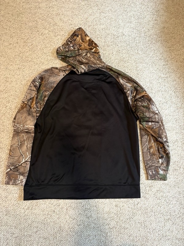 Realtree Hoodie Men's XL Black Camo Pullover Antler Logo Hunting Sweatshirt