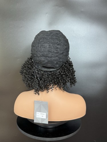 African American Wig Kinky Curly Afro Wig Golden Black Middle Part Heat Ok Short - Picture 8 of 10