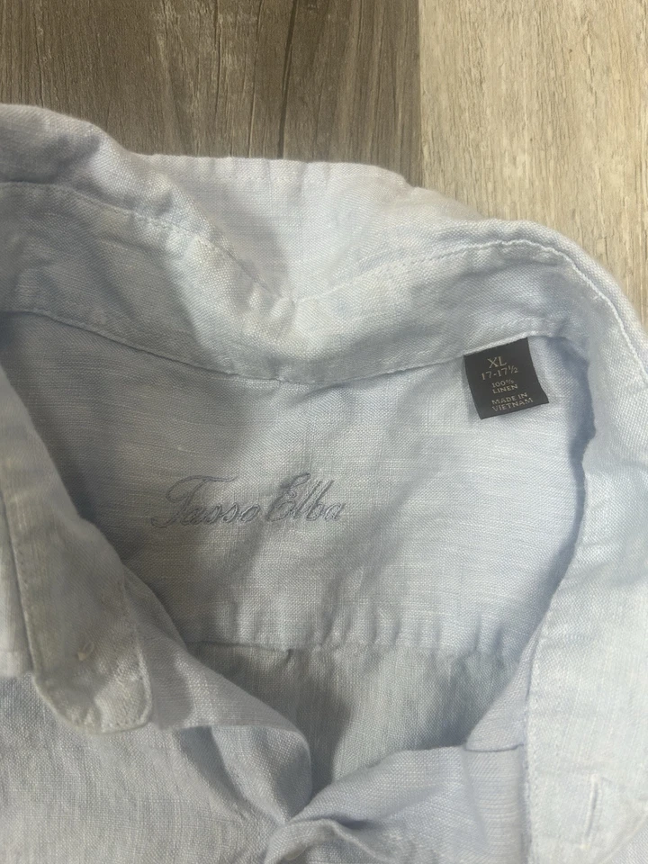 Tasso Elba Men’s Short Sleeve 100% Linen Shirt Size 17-17-1/2 - Image 2 of 4
